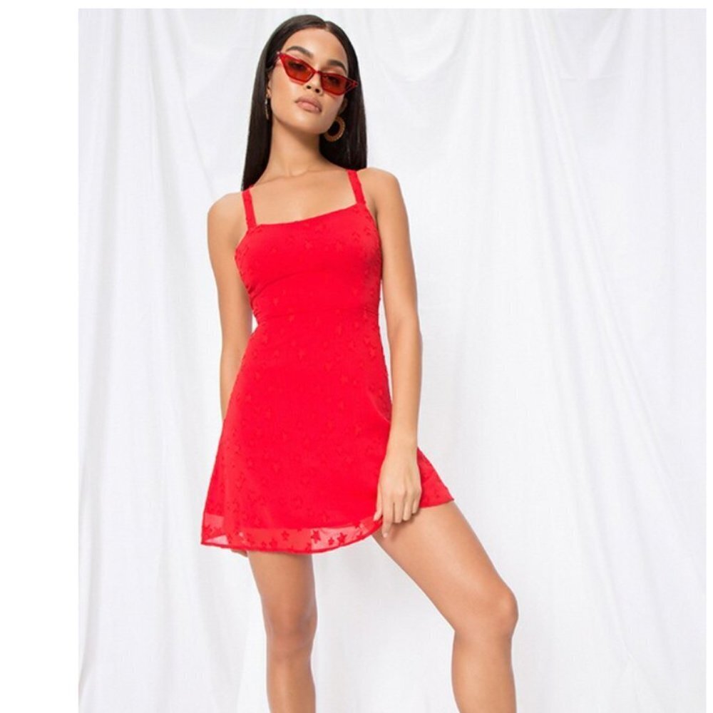 Superdown Makayla Star Mini Dress Red